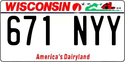 WI license plate 671NYY
