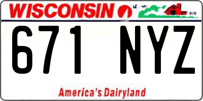 WI license plate 671NYZ