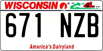 WI license plate 671NZB