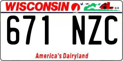 WI license plate 671NZC