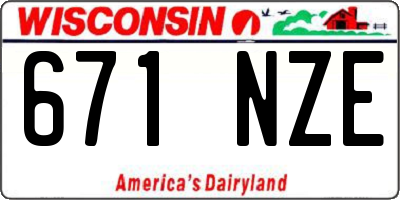 WI license plate 671NZE