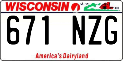 WI license plate 671NZG