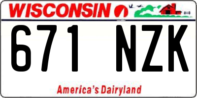 WI license plate 671NZK