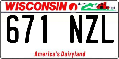 WI license plate 671NZL