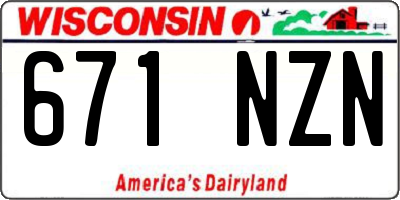 WI license plate 671NZN
