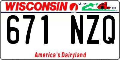 WI license plate 671NZQ