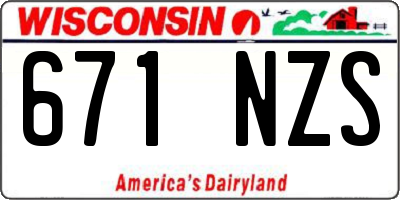 WI license plate 671NZS