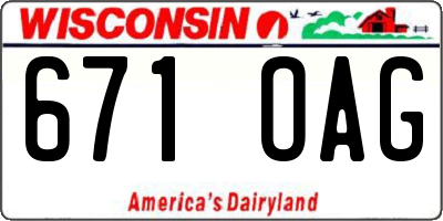 WI license plate 671OAG
