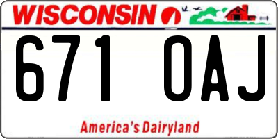 WI license plate 671OAJ