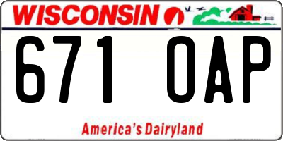 WI license plate 671OAP