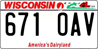 WI license plate 671OAV