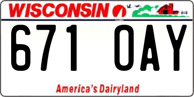 WI license plate 671OAY