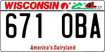 WI license plate 671OBA