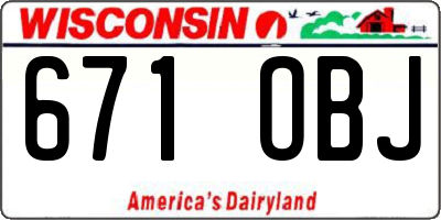 WI license plate 671OBJ