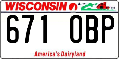 WI license plate 671OBP