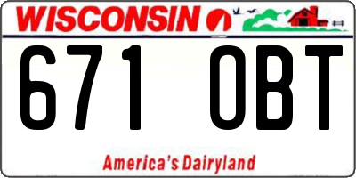 WI license plate 671OBT