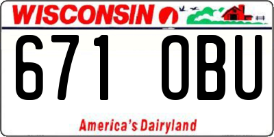 WI license plate 671OBU