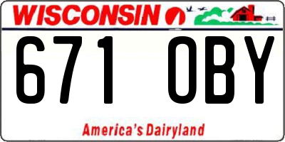 WI license plate 671OBY