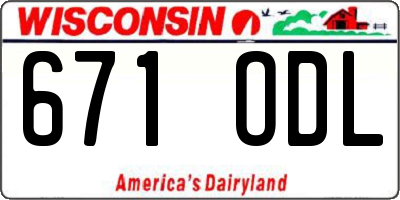 WI license plate 671ODL