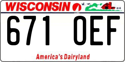 WI license plate 671OEF