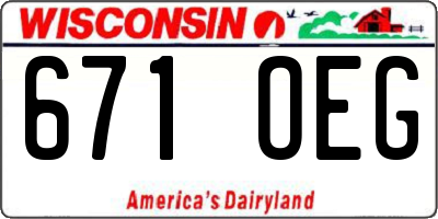 WI license plate 671OEG