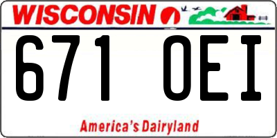 WI license plate 671OEI