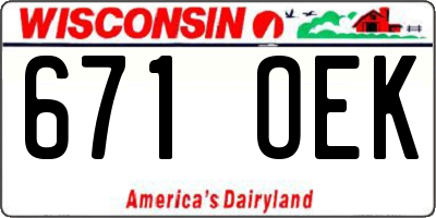 WI license plate 671OEK