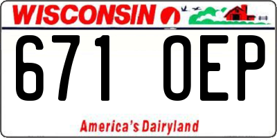 WI license plate 671OEP