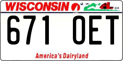WI license plate 671OET