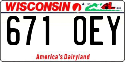 WI license plate 671OEY