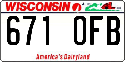 WI license plate 671OFB
