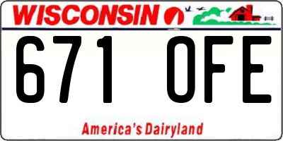 WI license plate 671OFE