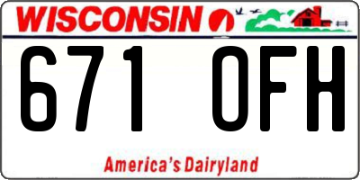 WI license plate 671OFH