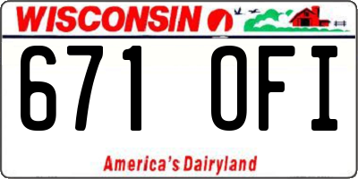 WI license plate 671OFI