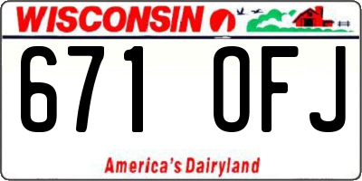 WI license plate 671OFJ