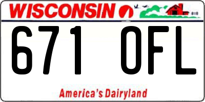 WI license plate 671OFL