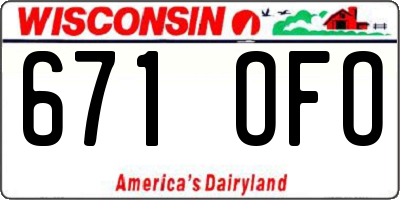 WI license plate 671OFO