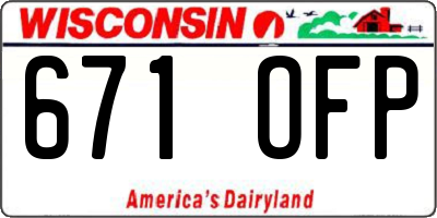 WI license plate 671OFP