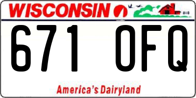 WI license plate 671OFQ