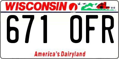 WI license plate 671OFR