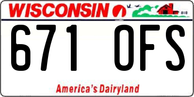 WI license plate 671OFS