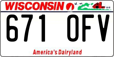 WI license plate 671OFV