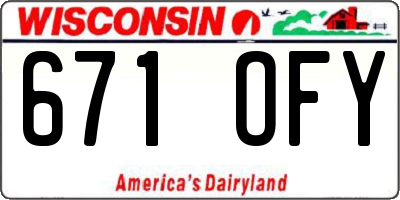 WI license plate 671OFY