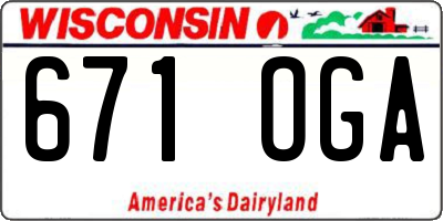 WI license plate 671OGA