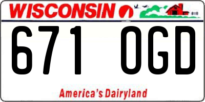 WI license plate 671OGD