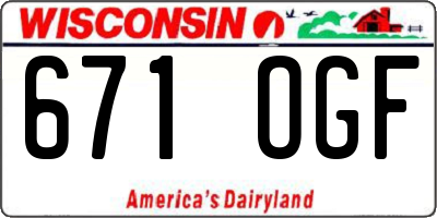 WI license plate 671OGF