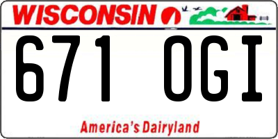 WI license plate 671OGI