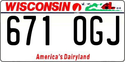 WI license plate 671OGJ