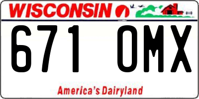 WI license plate 671OMX