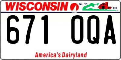 WI license plate 671OQA